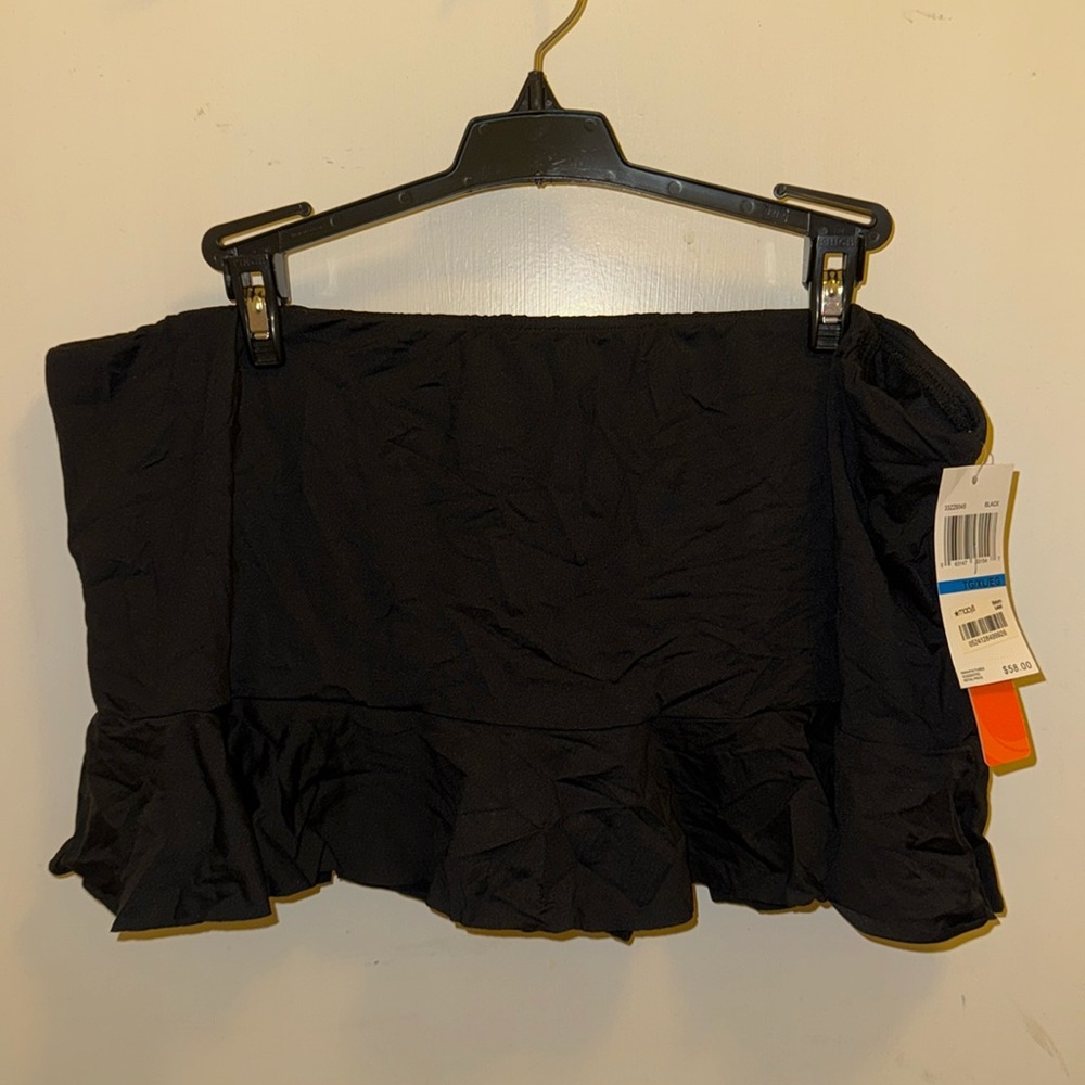 NWT Captiva bikini skirted bottom skirt size XL black